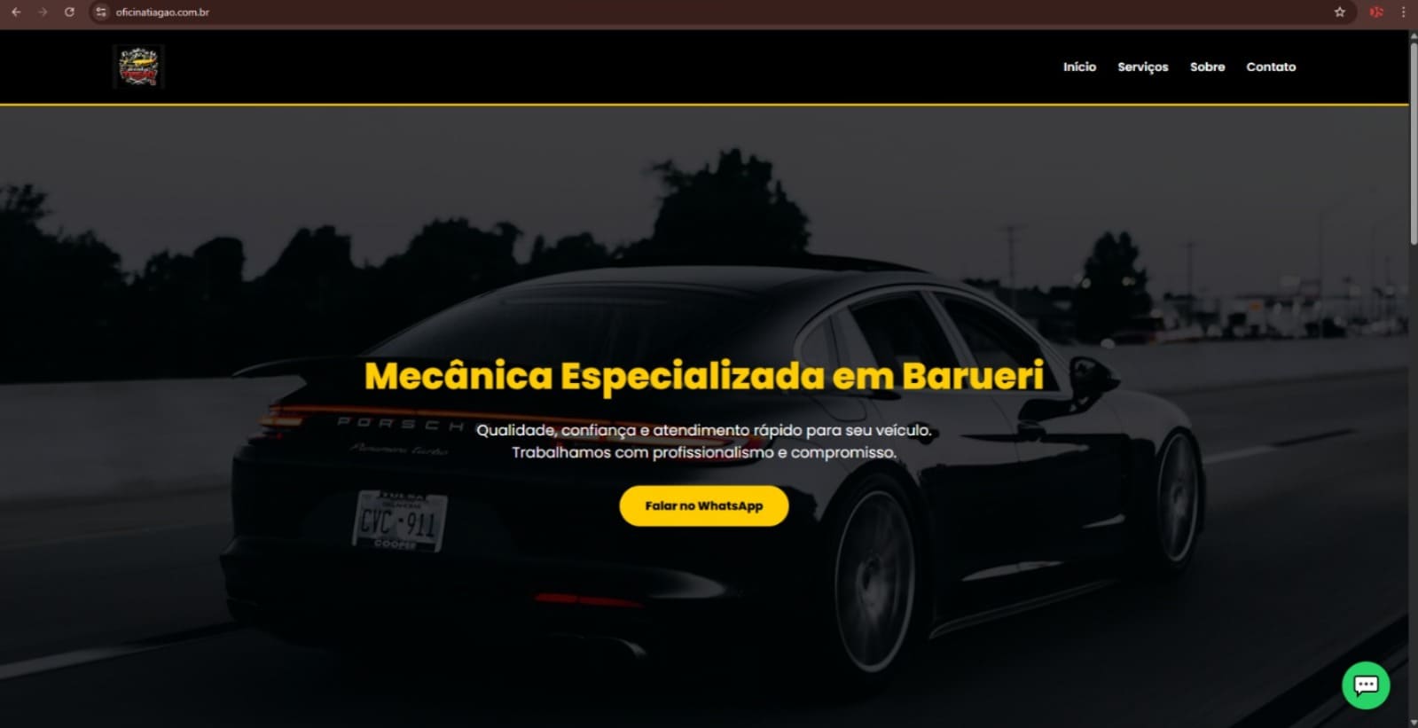 Site da Oficina do Tiagão — criado pela DS Publicar